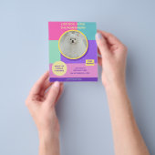 恋しく思犬の写真モダンカラフルポスター チラシ (手)