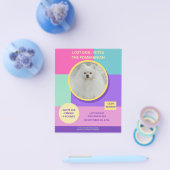 恋しく思犬の写真モダンカラフルポスター チラシ (シングル)