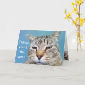 恋しく思猫 カード (黄色い花)