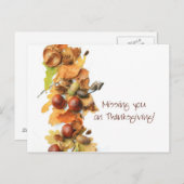 恋しく思秋の感謝祭縁どの挨拶 シーズンポストカード (正面/裏面)