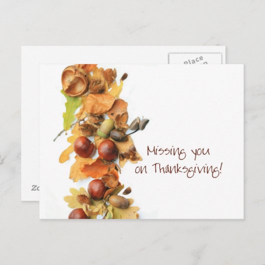 恋しく思秋の感謝祭縁どの挨拶 シーズンポストカード (正面/裏面)