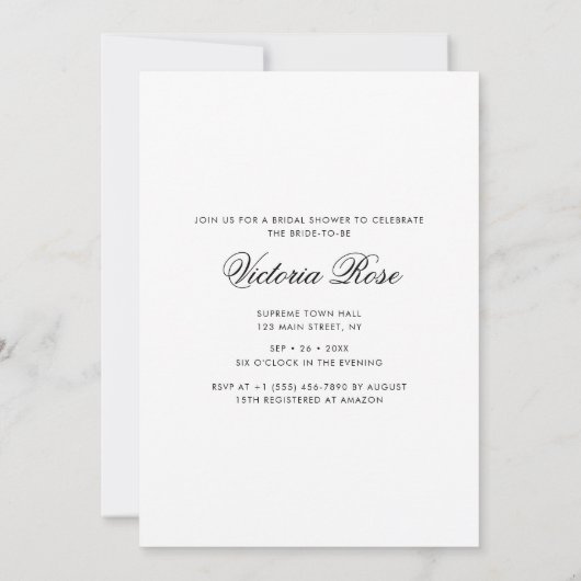 恋しく思素朴To Mrsオーバーレイ写真ブライダルシャワー 招待状 (裏面)