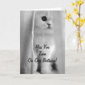 恋しく思誕生日の悲しい子猫に カード (黄色い花)