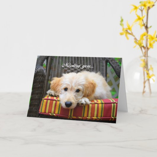 恋しく思金のドードルグリーティングカード カード (黄色い花)