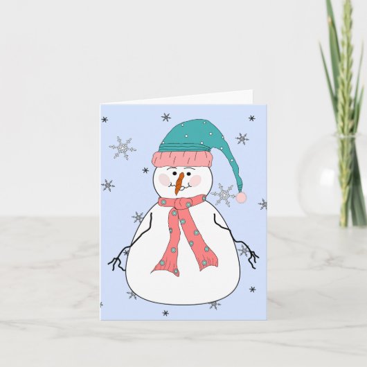 恋しく思雪だるま雪お洒落初期の シーズンカード (正面)