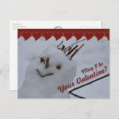 恋しく思雪だるまCC0378バレンタイン葉書 シーズンポストカード (正面/裏面)