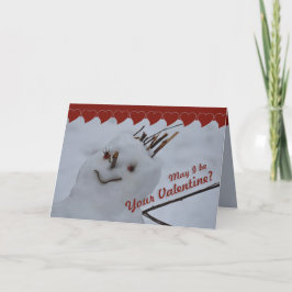 恋しく思雪だるまCC0382バレンタイン用グリーティングカード シーズンカード