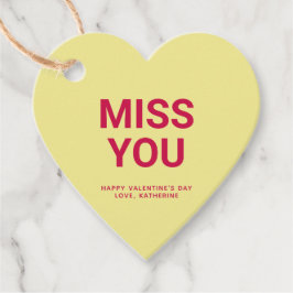 恋しく思黄色ハートおもしろいかわいいバレンタインデー フェイバータグ