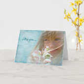 恋しく思 カード (黄色い花)