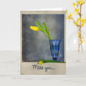 恋しく思 カード (黄色い花)