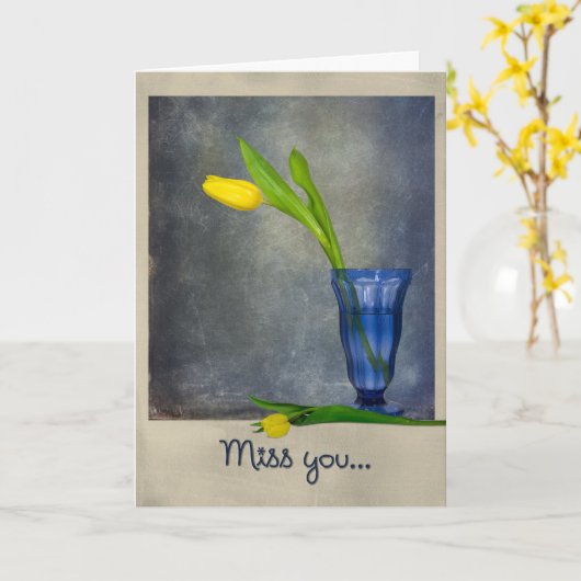 恋しく思 カード (黄色い花)