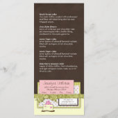 恋しく思.Jenメニューラックカード メニュー (裏面)