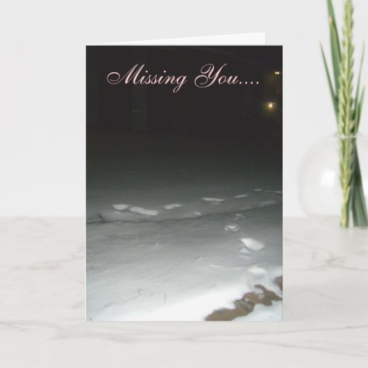 '恋しく思 You Night Snow Greeting Card カード (正面)