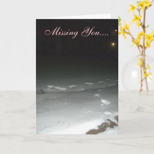 '恋しく思 You Night Snow Greeting Card カード (黄色い花)