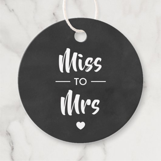 恋しく思Chalkboardのミセス・ブライダルシャワー・ギフト・ラベル フェイバータグ (正面)