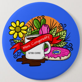 恋しく思Congenialityカラフル Tattoo CoffeeとDout 缶バッジ