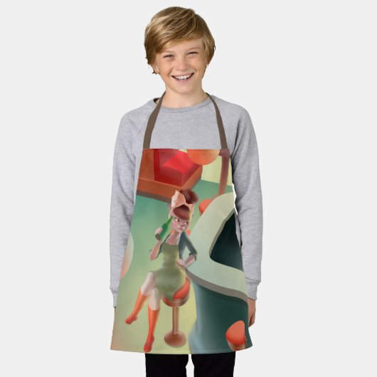 恋しく思Meow – 深夜バーシリーズ エプロン (着用した状態)