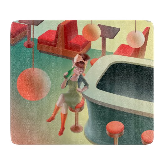 恋しく思Meow – 深夜バーシリーズ カッティングボード (正面)