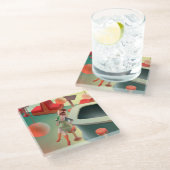 恋しく思Meow – 深夜バーシリーズ ガラスコースター (アングル)