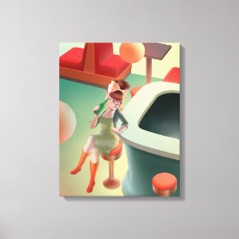 恋しく思Meow – 深夜バーシリーズ キャンバスプリント