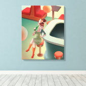 恋しく思Meow – 深夜バーシリーズ キャンバスプリント (インサイチュ (ウッドフロア))