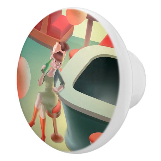 恋しく思Meow – 深夜バーシリーズ セラミックノブ (右)