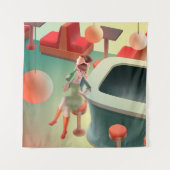 恋しく思Meow – 深夜バーシリーズ タペストリー (正面)