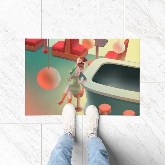 恋しく思Meow – 深夜バーシリーズ ドアマット (室内)