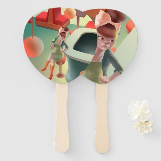 恋しく思Meow – 深夜バーシリーズ ハンドファン (正面&裏面)