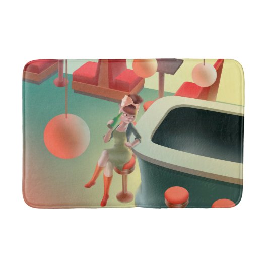 恋しく思Meow – 深夜バーシリーズ バスマット (正面)