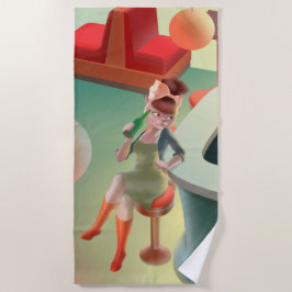 恋しく思Meow – 深夜バーシリーズ ビーチタオル