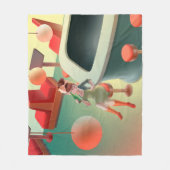 恋しく思Meow – 深夜バーシリーズ フリースブランケット (正面)