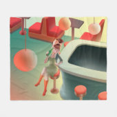 恋しく思Meow – 深夜バーシリーズ フリースブランケット (正面(横))