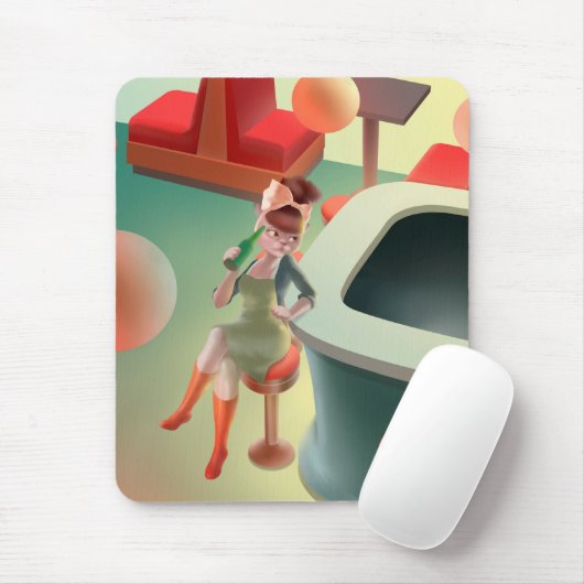 恋しく思Meow – 深夜バーシリーズ マウスパッド (マウス)