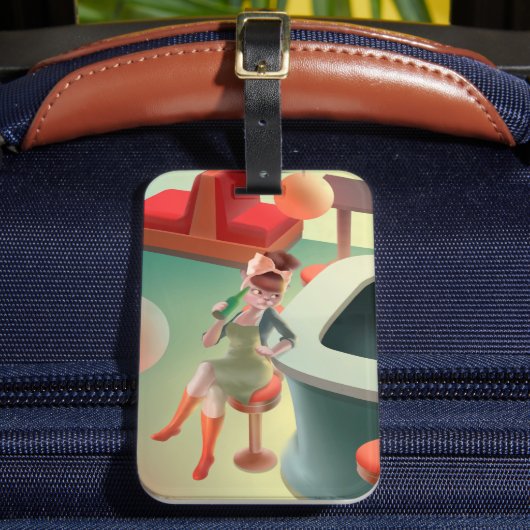 恋しく思Meow – 深夜バーシリーズ ラゲッジタグ (正面インサイチュ2)