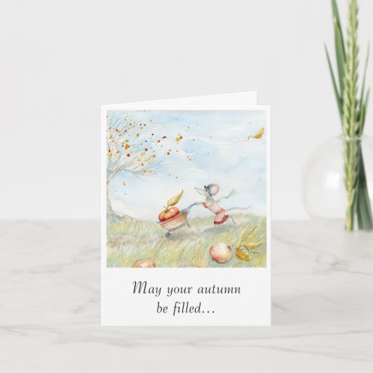 「恋しく思Mousie's Harvest」ノテカード サンキューカード (正面)