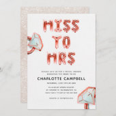 恋しく思Mrs.バラ金ゴールドブライダルシャワー 招待状 (正面/裏面)