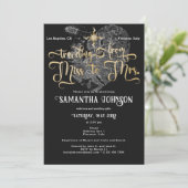 恋しく思Mrs Black ♥ハートマップ旅行ブライダルシャワー 招待状 (スタンド正面)