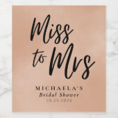 恋しく思Mrs Terracotta書道ブライダルシャワー ワインラベル (シングルラベル)