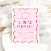 恋しく思MrsPink Bow波形モダンブライダルシャワー 招待状