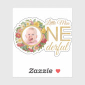 恋しく思Onederful写真inバラリース第1誕生日 シール (シート)