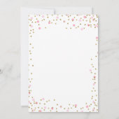 恋しく思Onederful女の子の最初の誕生日ピンク紙吹雪 招待状 (裏面)