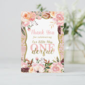 恋しく思ONEderful誕生日サンキューカード、Boho、金ゴールド サンキューカード (スタンド正面)