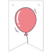 恋しく思Onederful 1stバースデーバルーンキッズピンク バンティングフラッグ (第1の旗)