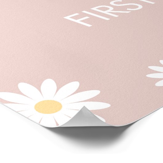 恋しく思Onederful 1st誕生日デイジーウェルカムサイン ポスター (角)