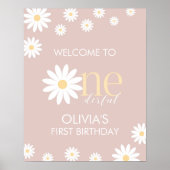 恋しく思Onederful 1st誕生日デイジーウェルカムサイン ポスター (正面)