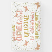 恋しく思Onederful Girls First誕生日バタフライボホ 横断幕 (縦)