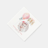恋しく思Onederful Pink Balloon 1st Birthday写真 スタンダードカクテルナプキン (角)