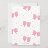 恋しく思ONEderful Pink Bow Time Capsuleメッセージカード 招待状 (裏面)