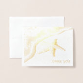 恋しく思Pageantカスタム Photo Seawate Thank You 箔カード (封筒付き正面)